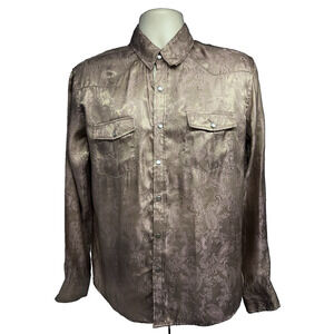Meztizos Vintage Paisley Western Pearl Snap Shirt Mens Medium Relaxed USA